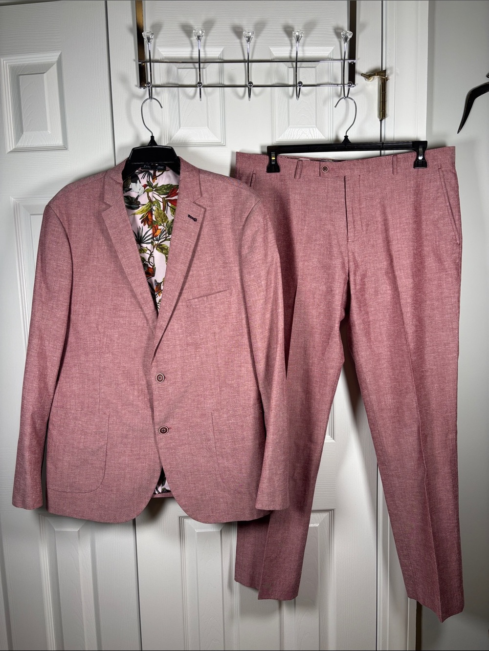 PAISLEY & GRAY SLIM FIT LINEN BLAZER JACKET PANT SET TROPICAL LINING 46R 38W 32L